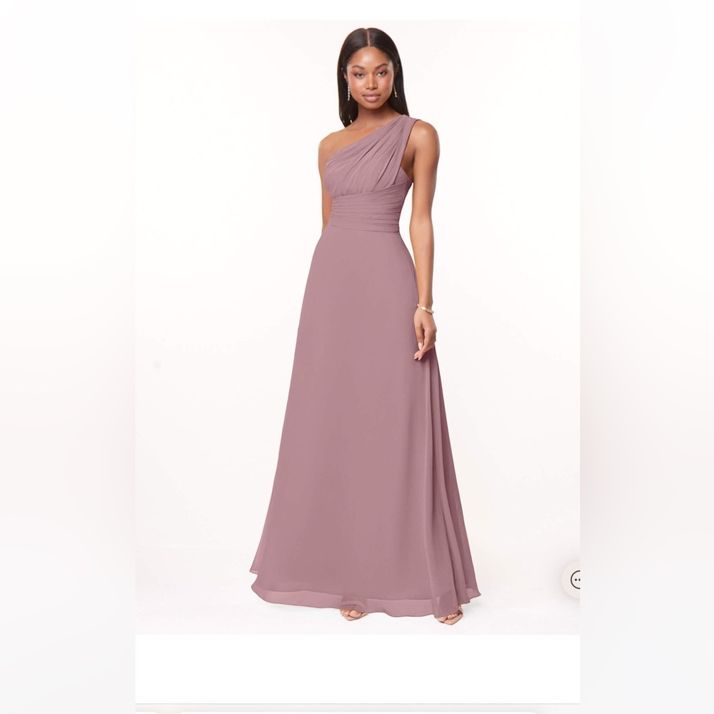 Azazie one shoulder full length gown
